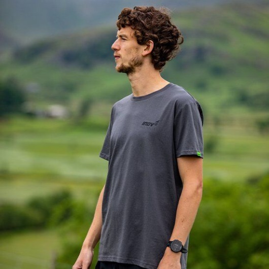 Dark Grey Inov-8 Organic Cotton T-Shirt ''Forged'' Men's