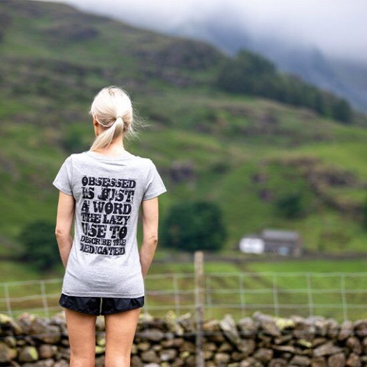 Organic Cotton T-Shirt ''Obsessed'' Women's Inov-8 Light Grey